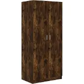 Syfax Kleiderschrank Räuchereiche 80x52x180 cm Holzwerkstoff