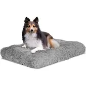 AIO Factory Hundebett Kissen High Side Shaggy 80x60 cm hellgrau