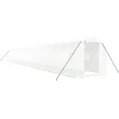 vidaXL Gewächshaus mit Stahlrahmen Weiß 40 m² 20x2x2 m