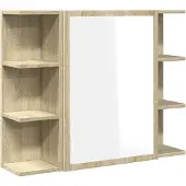 vidaXL Bad-Spiegelschrank Sonoma-Eiche 80x20,5x64 cm Holzwerkstoff