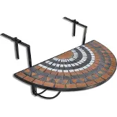 Syfax Balkonhängetisch Mosaik Terracotta und Weiß