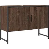 vidaXL Waschbeckenunterschrank Braun Eichen-Optik 80x33x60 cm