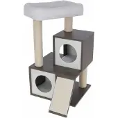 Kerbl Kratzbaum für Katzen Grau Weiß/Schwarz Sisal