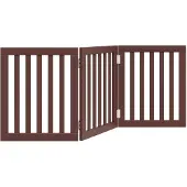 Syfax 3-tlg. Hundetor Faltbar Braun 150 cm Pappelholz