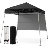 Northix Verstellbarer 2x2m Pop-Up-Pavillon mit Seitenwand, Schwarz