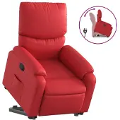 Syfax Relaxsessel mit Aufstehhilfe Rot Kunstleder