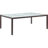 Syfax Garten-Esstisch Braun 200x150x74 cm Poly Rattan