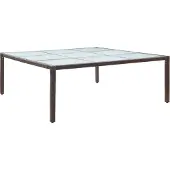 Syfax Garten-Esstisch Braun 200×200×74 cm Poly Rattan