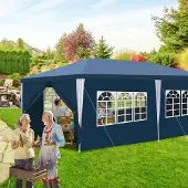 HENGDA Pavillon Betriebsveranstaltungen – Leicht aufzubauen, perfektes Partyzelt für den Garten Blau 3x6m