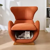Kein Hersteller Loungesessel im Walhai-Look, katzenfreundlich, kratzfest, Einzelsofa, Fernsehsessel（Brick red）