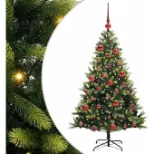 Syfax Künstlicher geflammter Weihnachtsbaum 150 LEDs Grün 150 cm