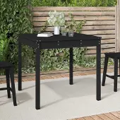 Prolenta Maison Exclusive - Gartentisch Schwarz 82,5x82,5x76 cm Massivholz Kiefer