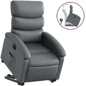 Sonstiges Relaxsessel mit Aufstehhilfe Grau Kunstleder
