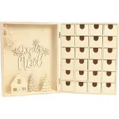 Graine Créative Holz Adventskalender Weihnachten 24 Schubladen 3D Figuren