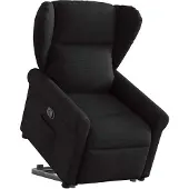 Syfax Relaxsessel mit Aufstehhilfe Schwarz Stoff