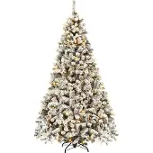 Northix 225 cm künstlicher Weihnachtsbaum mit Schnee und warmen LED-Lichtern