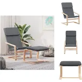 vidaXL Relaxsessel mit Hocker Dunkelgrau Stoff - Sessel