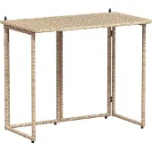 vidaXL Gartentisch Klappbar Beige 90x51x75 cm Poly Rattan