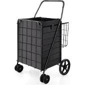 Northix Einkaufswagen mit Oxford-Innenfutter, 120 l Fassungsvermögen, faltbar