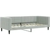 Syfax Tagesbett Hellgrau 90x190 cm Samt
