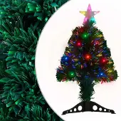 Syfax Vorbeleuchteter Weihnachtsbaum mit Ständer und LED 64 cm Glasfaser