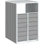 vidaXL Mülltonnenbox für 1 Tonne Grau 72x81x115 cm Stahl