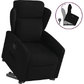 Syfax Relaxsessel mit Aufstehhilfe Schwarz Stoff