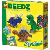 SES Creative Beedz 06262 Bügelperlen-Set Dinos, 1800 Perlen für prähistorische Dinosaurierfiguren, 1800 Stück(e), 5 Jahr(e), Junge/Mädchen, Kind, Mehrfarbig, Niederlande