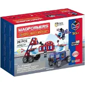 Magformers Tolles Polizei-rettungsset (3069) Konstruktionsspiel 26 Stücke Durchsichtig Durchsichtig One Size