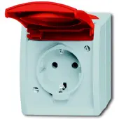 Busch-Jaeger 2083-0-0825, CEE 7/3, 2P+E, Rot, Weiß, IP44, 250 V, 16 A