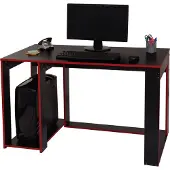 Mendler Schreibtisch MCW-J26, Computertisch Bürotisch, 120x60x76cm schwarz-rot