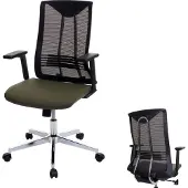 Mendler Bürostuhl MCW-J53, Drehstuhl Schreibtischstuhl, ergonomisch Kunstleder olivgrün