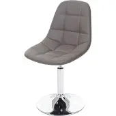 Mendler Esszimmerstuhl MCW-A60, Stuhl Drehstuhl, Retro 50er Jahre Design Kunstleder taupe-grau, Chromfuß