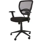 Mendler Profi-Bürostuhl Chicago, Chefsessel Drehstuhl, 150kg belastbar, Stoff/Textil schwarz mit Armlehnen