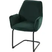 Mendler Freischwinger MCW-G67, Esszimmerstuhl Küchenstuhl Stuhl, Stoff/Textil MVG grün