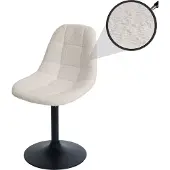 Mendler Esszimmerstuhl MCW-A60, Küchenstuhl Stuhl Drehstuhl, Stahl MVG Stoff/Textil Bouclé (450g/m²) beige