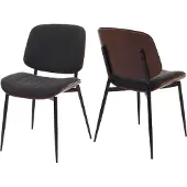 Mendler 2er-Set Esszimmerstuhl MCW-O44, Küchenstuhl Stuhl, Bugholz Stoff (370g/m²) MVG Walnuss-Optik, dunkelgrau