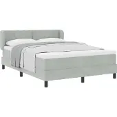 Syfax Boxspringbett mit Kopfteil Hellgrau 140 x 200 cm Samt