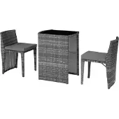 TecTake Aluminium Rattanset Hamburg wetterfest und UV-beständig