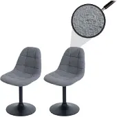 Mendler 2er-Set Esszimmerstuhl MCW-A60, Küchenstuhl Stuhl Drehstuhl, Stahl MVG Stoff/Textil Bouclé (450g/m²) dunkelgrau