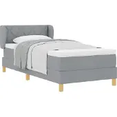 Syfax Boxspringbett mit Matratze Hellgrau 90 x 200 cm Stoff