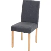 Mendler Esszimmerstuhl Littau, Küchenstuhl Stuhl, Stoff/Textil anthrazitgrau, helle Beine