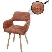 Mendler Esszimmerstuhl MCW-A50 II, Stuhl Küchenstuhl Polsterstuhl, Holz Stoff/Textil Chenille (465g/m²) MVG terrakotta