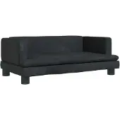 Syfax Hundebett Schwarz 80x45x30 cm Samt