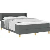 Syfax Boxspringbett mit Matratze Dunkelgrau 140 x 200 cm Stoff
