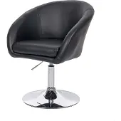 Mendler Esszimmerstuhl HWC-F19, Küchenstuhl Stuhl Drehstuhl Loungesessel, drehbar höhenverstellbar Kunstleder schwarz
