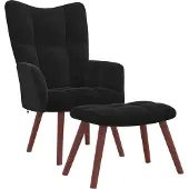 vidaXL Relaxstuhl 2 pcs Schwarz Samt
