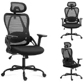 MarkAdler Manager 2.9 Schwarz | Ergonomischer Bürostuhl | Verstellbare Lendenwirbelstütze und verstellbare Kopfstütze