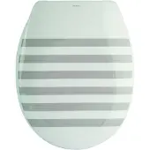 MSV 3700703929543, Verlängert, Harter Toilettensitz, Grau, Duroplast, 370 mm, 455 mm