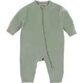 Voksi Fleece-Overall Merinowolle, Misty Green, 86-92